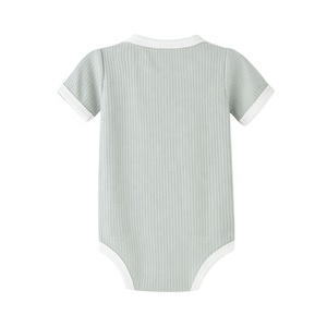 Ropa Infantil Personalizada al por Mayor, Body de Manga Corta de Algodón y Elastano para Bebés, Niñas y Niños, Verano - Product Image 3