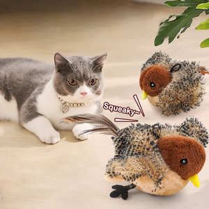 Mèo Squeaky catnip đồ chơi vỗ cánh mô phỏng Chim Tương tác Flappy chim đuổi theo mèo đồ chơi cảm ứng kích hoạt con chó sang trọng chơi đồ chơi - Product Image 6