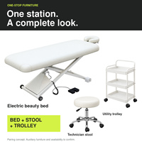 Table de massage électrique réglable en hauteur, lit de beauté avec repose-visage et commande au pied pour les soins en spa et salon, OEM ODM, vente en gros