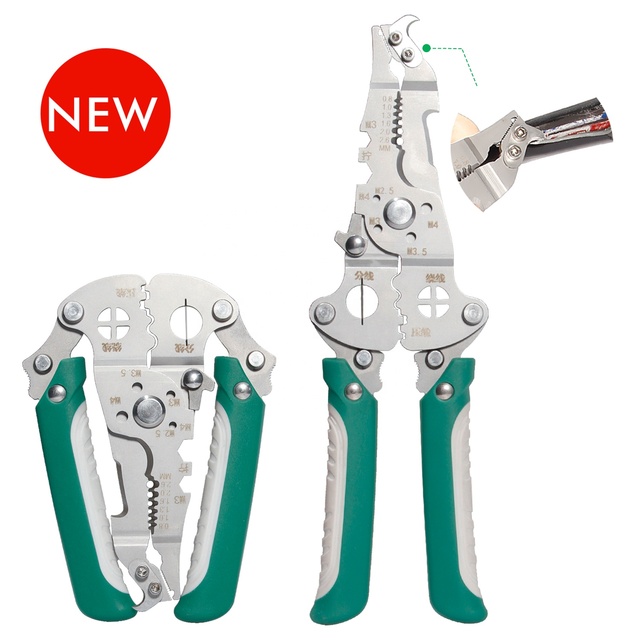 2026 New Design 10 in 1 Folding  Easy to Unrip Cable  Sheath Pliers Wire Strippers  for Electricians and Home Repair Hand Tool