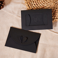 Enveloppe cadeau en papier kraft avec fermoir cœur, pochette personnalisée multicolore avec fenêtre pour logo, vente en gros