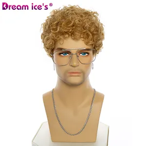 Dream.Ice's Hair Afro Kinky Curly Short capelli umani parrucche fatte a macchina per uomo Pixie Cut parrucche fatte a macchina parrucche corte per capelli umani