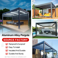 Moderne Motorisierte Aluminium-Bioklimatische Lamellendach-Pergola für Garten, Wasserdicht und Windbeständig, Luxuriöse Terrassen- und Hinterhof-Pergola