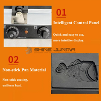 Gaufrier automatique commercial de Machine de Taiyaki électrique portative pour le Snac de gaufre de poisson de forme personnalisée pour des hôtels de restaurants