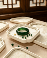 Plateau de présentation de luxe en jade chinois, plateau de visualisation de pierres précieuses pour bracelets en jadéite et agate, et perles Wenwan, plateau à bijoux haut de gamme