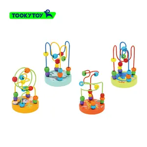 Di colore diverso educativo in legno Mini perline sottobicchiere giocattoli per bambini perline in legno giocattolo Montessori giocattoli