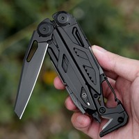 Pince multifonction pliable 3CR13 avec allume-feu, coupe-corde, manche squeletté en acier inoxydable – Outil EDC pour le camping et la survie en extérieur