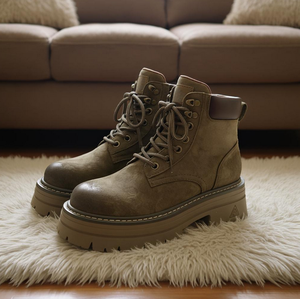 Botas de Otoño de Cuero para Mujer que Aumentan la Estatura, Zapatos para Caminar y Hacer Ejercicio - Product Image 4