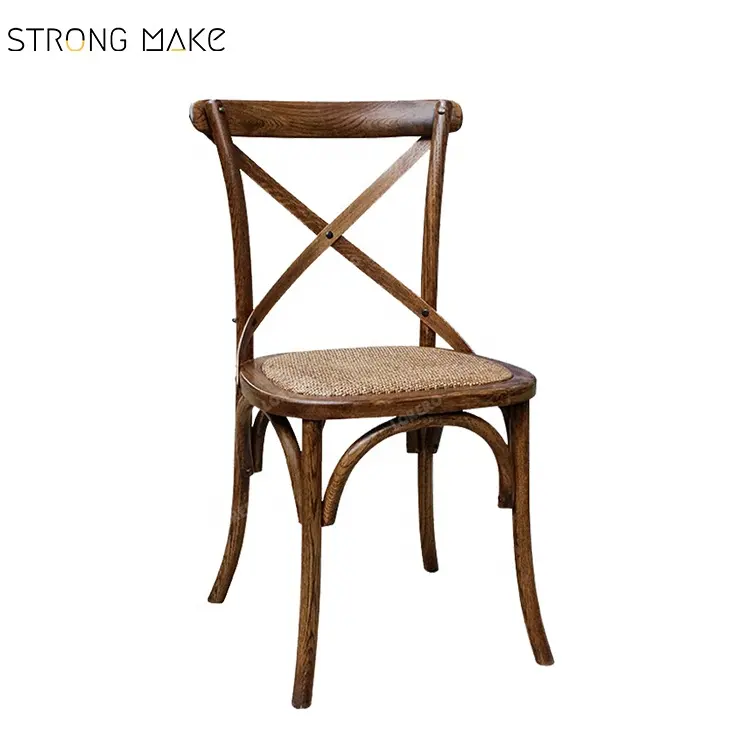 Cadeira do fabricante sillas para eventos festa <span class=keywords><strong>de</strong></span> casamento, cadeira <span class=keywords><strong>de</strong></span> <span class=keywords><strong>jantar</strong></span> <span class=keywords><strong>de</strong></span> madeira sólida empilhando a cruz para banquete