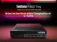Station de travail graphique Lenovo ThinkStation P360Tiny personnalisable, I5-12500, 8 Go/512 Go SSD, écran intégré