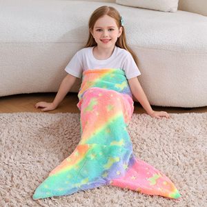 Couverture <span class=keywords><strong>queue</strong></span> <span class=keywords><strong>de</strong></span> <span class=keywords><strong>sirène</strong></span> pour enfants lueur dans le noir couverture licorne et <span class=keywords><strong>sirène</strong></span> cadeaux pour filles couverture <span class=keywords><strong>sirène</strong></span> en flanelle douce polaire - Product Image 6