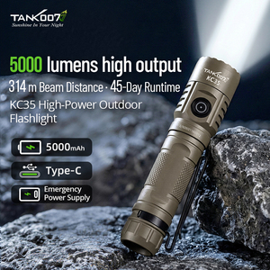 <span class=keywords><strong>Linterna</strong></span> Táctica TANK007 KC35, 5000lm de Alta Potencia, Recargable, para Caza, Senderismo y Trabajo - Product Image 1