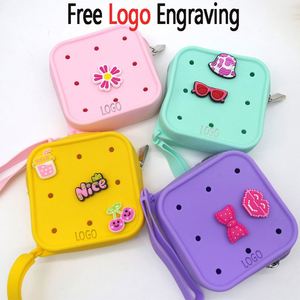 Bolsa Pequeña Cuadrada de Silicona para Monedas, Estilo Influencer, Portátil, para Almacenamiento de Cables de Datos - Product Image 2