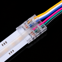 Connecteur rapide sans soudure pour bande LED COB RGBCCT RGBCW 6 broches 12 mm, pour éclairage d'armoires RGB à blanc réglable