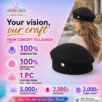 Sombreros Shinehats 2026, OEM, de Lujo, Personalizados, al por Mayor, sin Borde, Estilo Cloche, 100% Lana, Fedora, Chapeau Femme, Bowler, Sombrero para Mujer