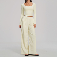 Setelan Olahraga Yoga 3 Potong Berkualitas Tinggi dari Bahan Spandex/Nylon, Cepat Kering, dan Elastis Empat Arah untuk Wanita Plus Size, Custom dari Produsen
