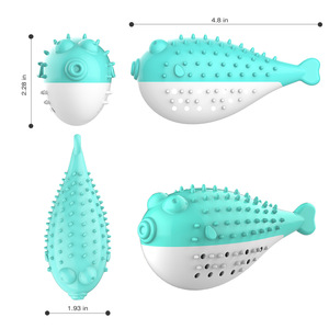 Juguete para masticar de hierba gatera de lujo, forma de pez globo, juguete interactivo para mascotas Molar, Material TPR de dibujos animados para limpieza de dientes - Product Image 5