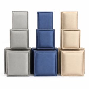 Boîte de rangement de bijoux en cuir PU rigide de luxe pour vente en gros, avec insert personnalisé pour bijoux, gaufrage et logo personnalisé OEM - Product Image 1
