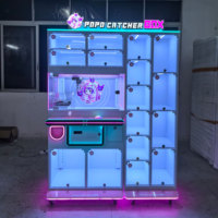 Machine à griffes en métal avec vitrine, jeu de grue à monnayeur en espagnol pour parcs d'attractions