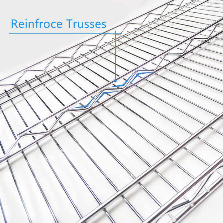 Industrial Storage Racking Wire Metal Shelving in Chrome Iron Wire Wine ...