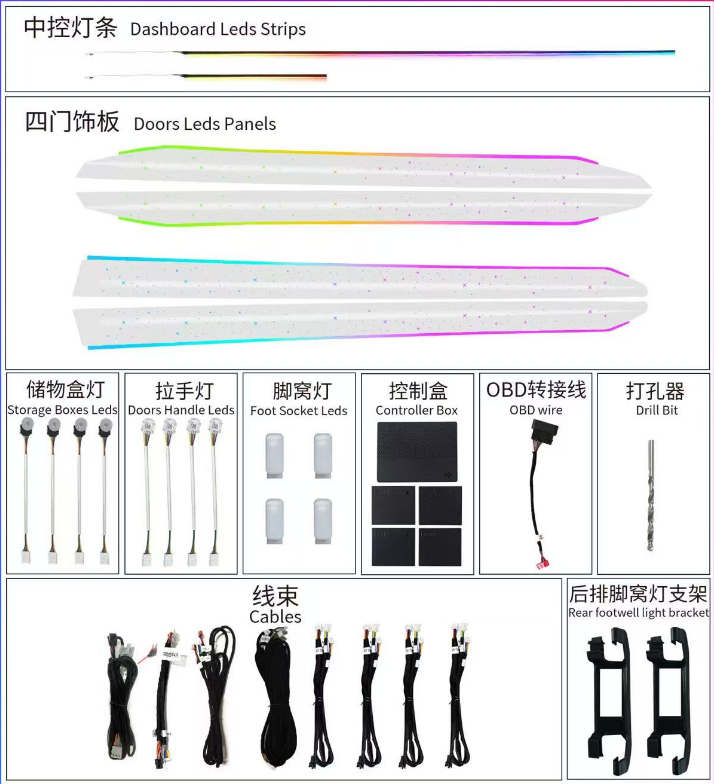 Volkswagen Bora 2019-2025 cielo estrellado 18 LED