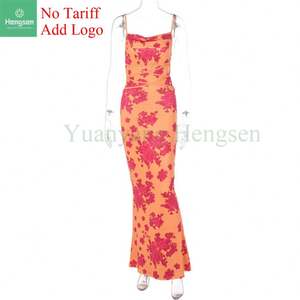 Vestido Floral para mujer, bonito vestido informal Floral para mujer, con cordones, vendaje, sin mangas, sin espalda, Maxi, Correa larga, deslizamiento - Product Image 3