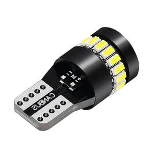 T10 194 168 W5W कैनबस एलईडी बल्ब 12-24V T10 18-SMD 3014 1-SMD 3030 LED ऑटो इंटीरियर मैप लाइसेंस प्लेट लाइट डैशबोर्ड लैंप