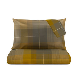 EDIMBURGO Tamaño alemán NE 30 30 100% Juego de funda nórdica de algodón 135x200cm Pigmento de latón púrpura Impreso Reissverschl alemán - Product Image 2