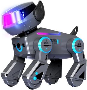 Chien robot intelligent avec télécommande, interaction vocale et actions programmables, lumières LED et musique - Product Image 1