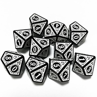 Dés à 10 faces en acrylique, forme polyédrique D10, couleur rétro, chiffres de 0 à 9, dés à numéros dégagés, dés à 10 faces pour RPG