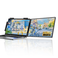 Moniteur portable double Eimio 14 pouces IPS, extension d'écran pour ordinateur portable avec interface Type-C, résolution FHD pour PC Windows OEM ODM