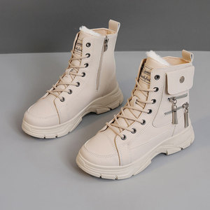 Nouveau modèle 2026 Bottes d'hiver pour femme, hauteur cheville, à lacets, imperméables, respirantes, à talon plat - Product Image 1