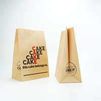 Sacs alimentaires en papier kraft brun écologiques imprimés sur mesure avec poignée pour les plats à emporter des restaurants