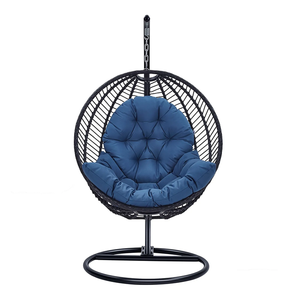 Fauteuil suspendu moderne en forme d'œuf pour l'extérieur, avec support métallique, hamac d'intérieur, chaise de patio avec coussin pour hôtels et cours - Product Image 2