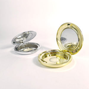 Poudre compacte et brillante, couleur or, luxe, personnalisé avec miroir, étui à poudre compacte pour visage et cylindre, emballage de presse - Product Image 4