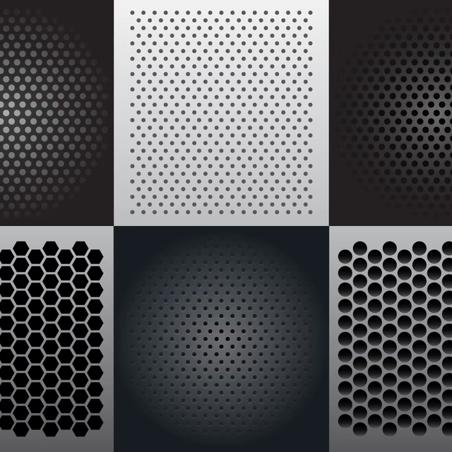 Black PVC Coated Corrosion Resistant Perforated Mesh Steel Car Audio Speaker Grill ISO9001 Certified for Home Use