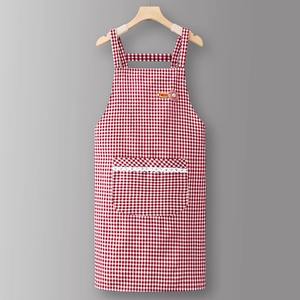 Delantal de algodón marrón para chef o peluquero con bolsillos - Product Image 3