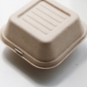 Eco-friendly Bagasse Rectangular Food container Takeway Fast Food Packing Box