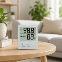 Thermomètre Hygromètre Température -10 ° De la lettre C à la lettre 50 ° Capteur d'humidité C (10% à 99% HR) avec grand écran, fonctions MAX/MIN et réinitialisation pour serre domestique