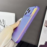 Coque de téléphone de luxe effet laser dégradé néon Aurora pour iPhone 18 17 16 15 Pro Max, coque arrière rigide givrée à bords souples, antichoc