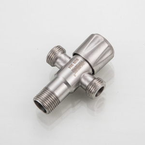 Robinet d'angle en acier inoxydable Hemans 15 mm FPT x FPT, robinet d'arrêt à trois voies avec noyau en cuivre pour distribution d'eau - Product Image 2