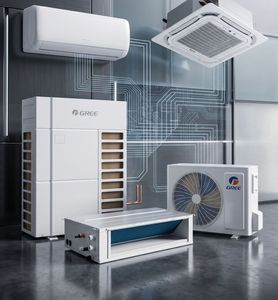 เครื่องปรับอากาศแบบหลายโซน 35000 บีทียู ระบบฮีทปั๊มแบบไร้ท่อ ยู-แมทช์ สปลิต จีอาร์ ออลอินวัน ไฮบริด ฮีทปั๊ม R32 แอร์สู่น้ำ H - Product Image 1