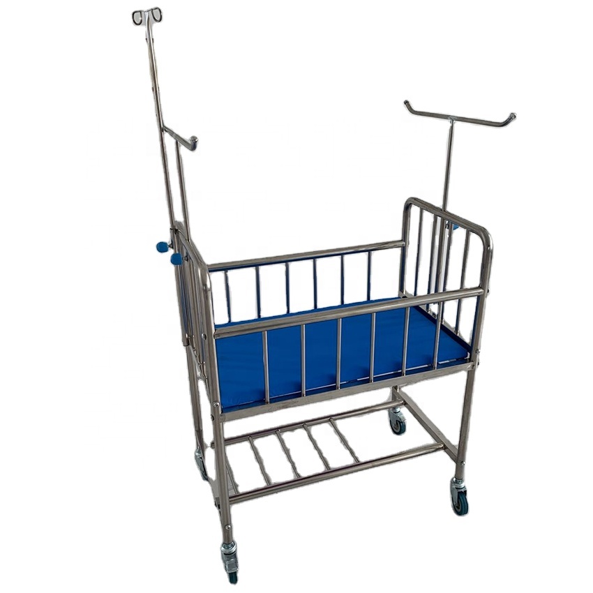 Лидер продаж, Больничная мебель, кровать из нержавеющей стали 201 304 для новорожденных, детская тележка с удобным матрасом