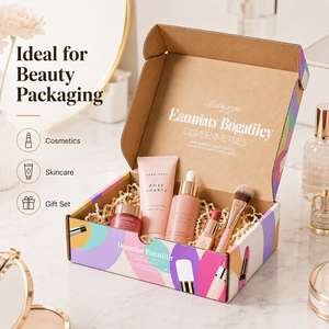 Cajas de Cartón Corrugado Ecológicas con Cierre Automático y Lámina Dorada para Empaque de Cosméticos, Reutilizables, Directo de Fábrica - Product Image 5