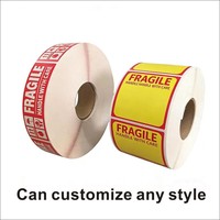 Autocollants en papier adhésif imperméables pour signalisation de sécurité en anglais, étiquettes de danger et de fragilité personnalisables, impression offset