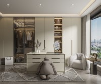 Meuble îlot personnalisé Lesso Home avec coiffeuse intégrée pour dressing, îlot de dressing pour chambre à coucher
