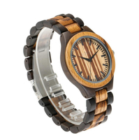 Jam tangan pria jam tangan kayu cendana mode mewah jam tangan bisnis kustom terukir jam kayu