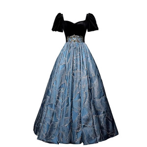 Evening Gown For Women Ball Gown Sweetheart Neckline Natural Waist 3D Stereoscopic Pattern Contrast Color Elegant Formal Dress - Product Image 5