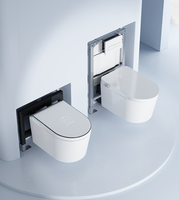 Toilette murale intelligente moderne de luxe noire entièrement automatique avec désodorisation à air chaud pour WC