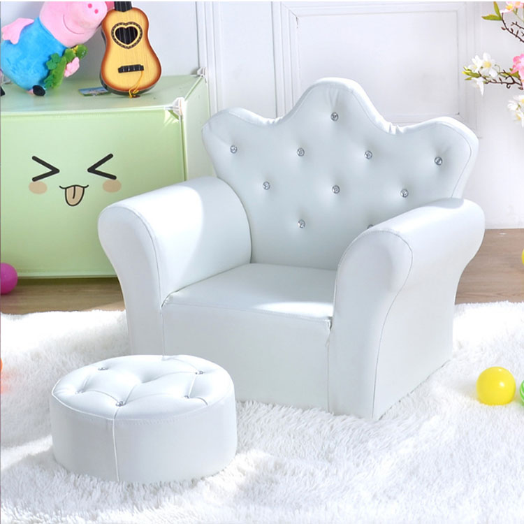 キッズ 子供 ミニソファ 王冠 クラウンデザイン 美品 ファッションチャイルドチェアソフトレザークラウンキッズソファ